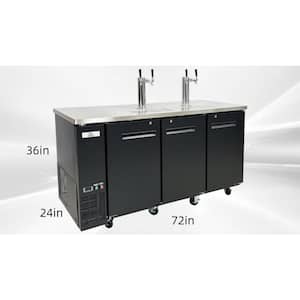 Four Taps Dual Taps Per Tower Three 1/2 in. Barrel Keg Dispenser Kegerator with Two Towers