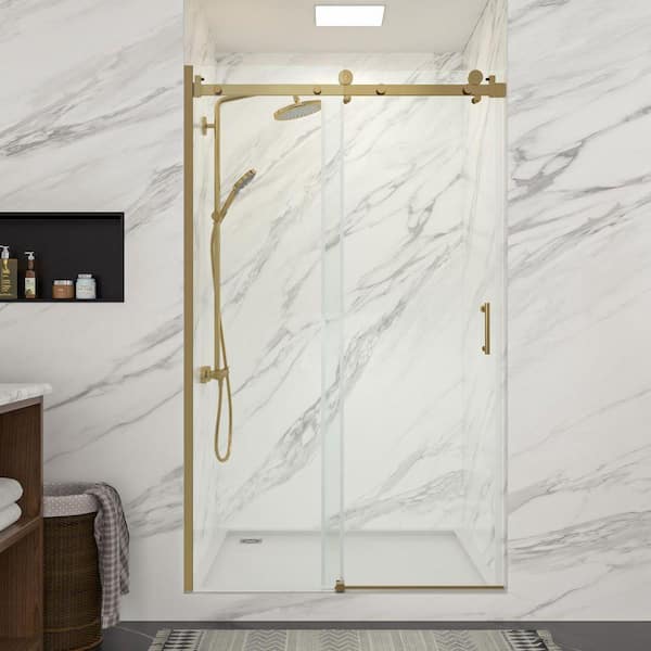 シャワーズ長場 LORDEAR 48 in. W x 76 in. H Bypass Sliding Framed Shower Door