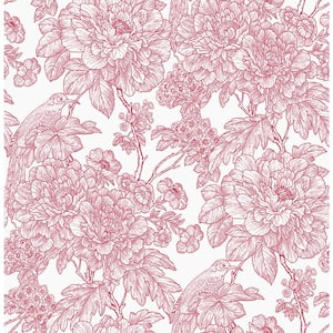 Birds of Paraside Breeze Red Floral Red Wallpaper Sample