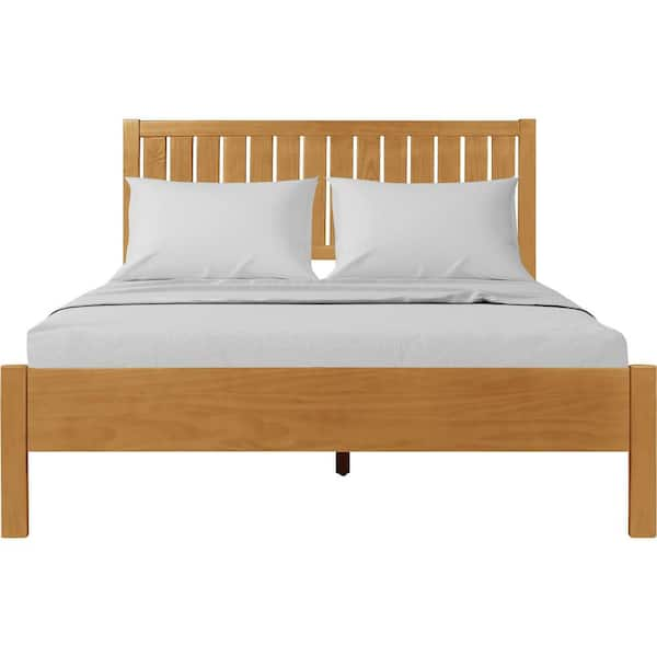 Reviews for Camden Isle Graham Oak Brown Wood Frame Queen Platform Bed ...