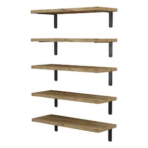 17 in. W x 6 in. D Natural Wood Composite Decorative Wall Shelf, Set of 5