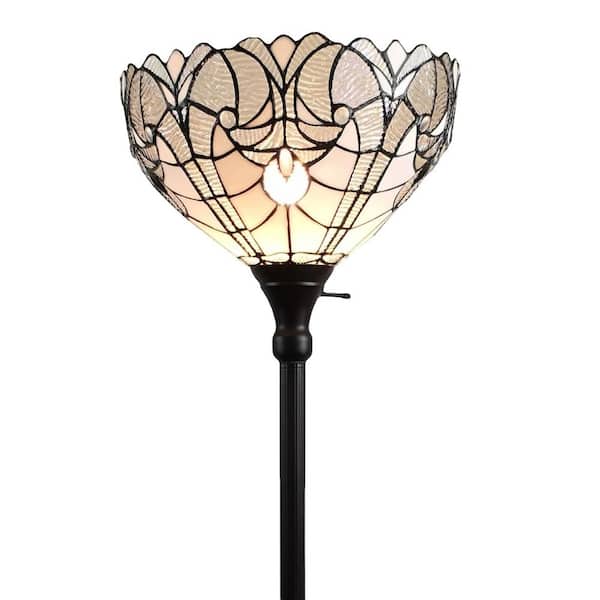 Amora Lighting 72 in. Tiffany Style Torchiere Floor Lamp