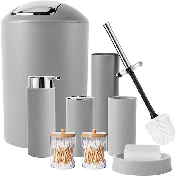 Dyiom Bathroom Accessories Set 6-Piece Plastic Gift Set, White