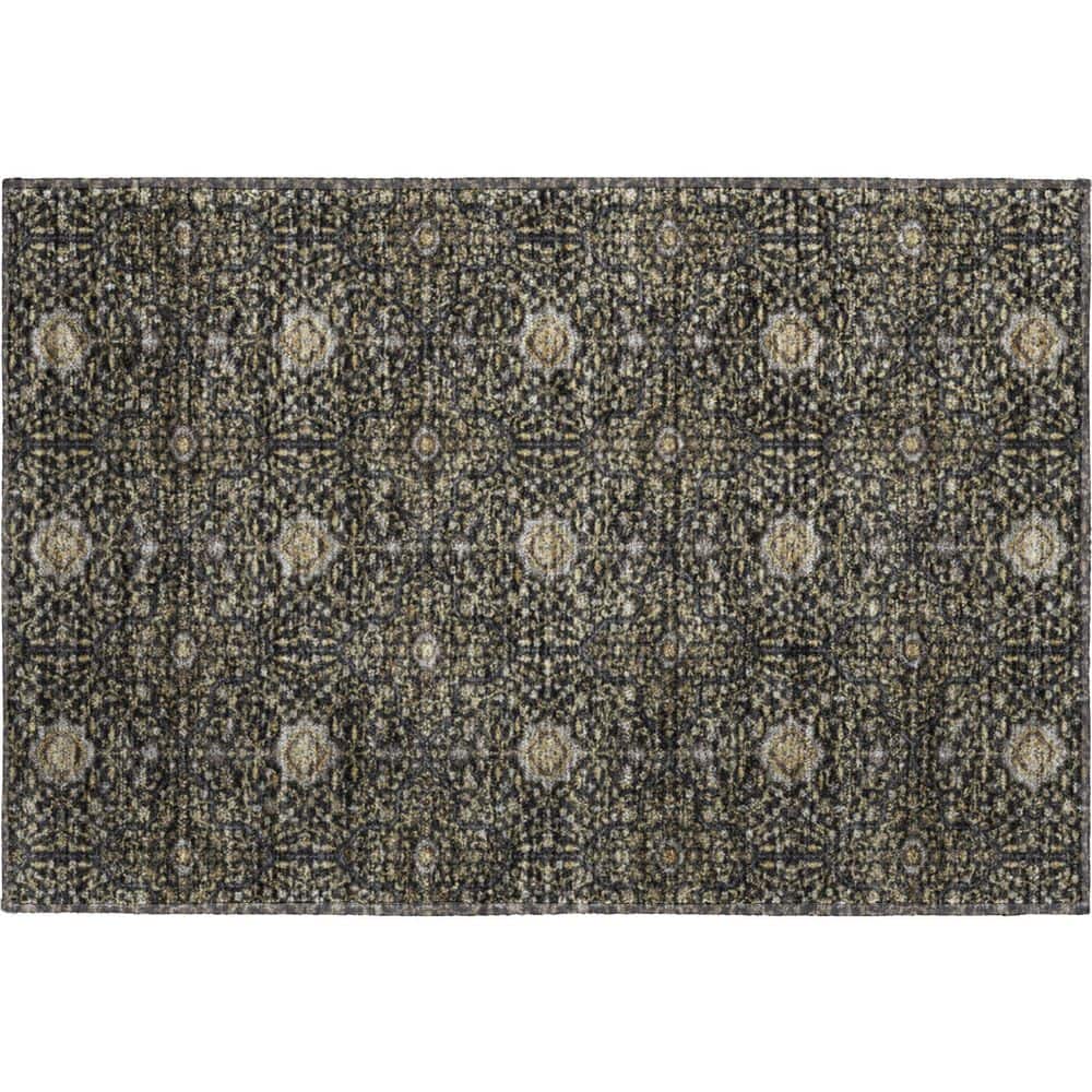 Mayfield Premium Machine Washable Abstract AMF2409 Black 3 ft. x 4 ft. Area Rug price history on PriceWatchPro