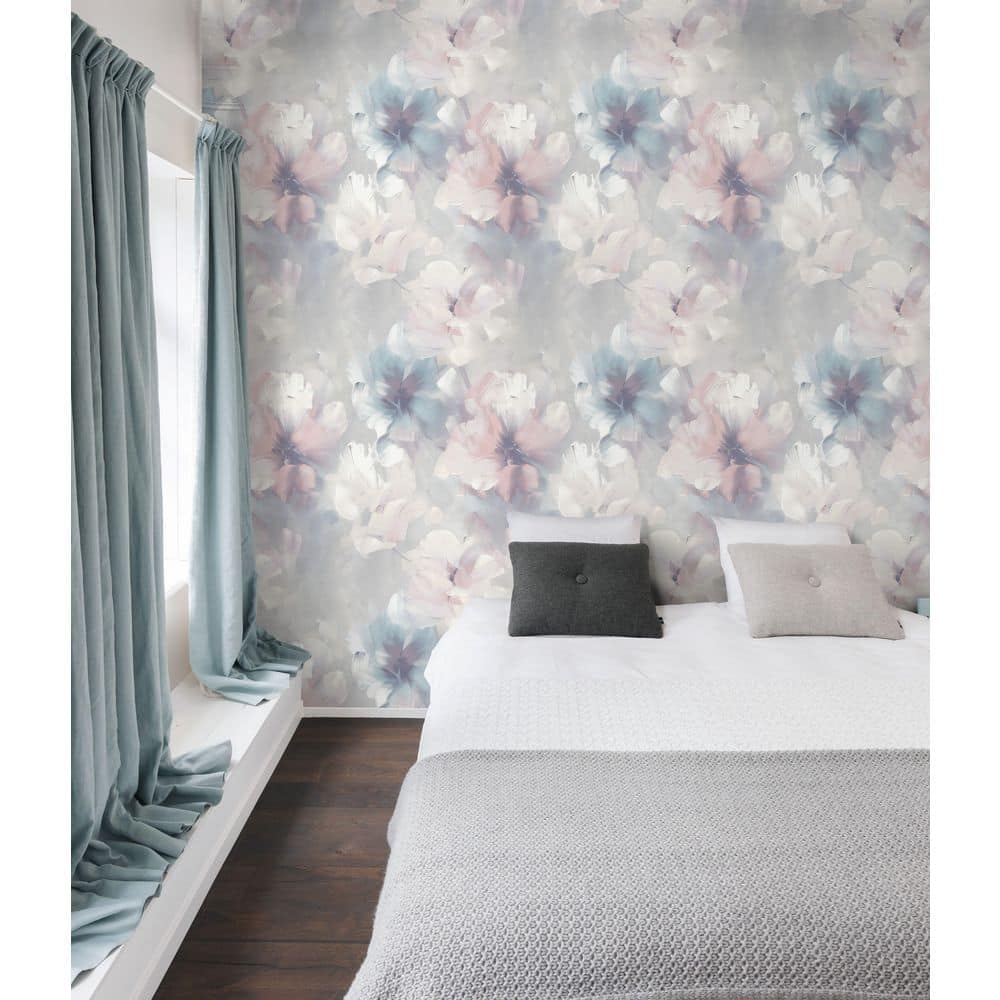 Violet Ice Floral Art Print Non Woven Non-Pasted Textured Wallpaper 114 Sq. Ft. price history on PriceWatchPro