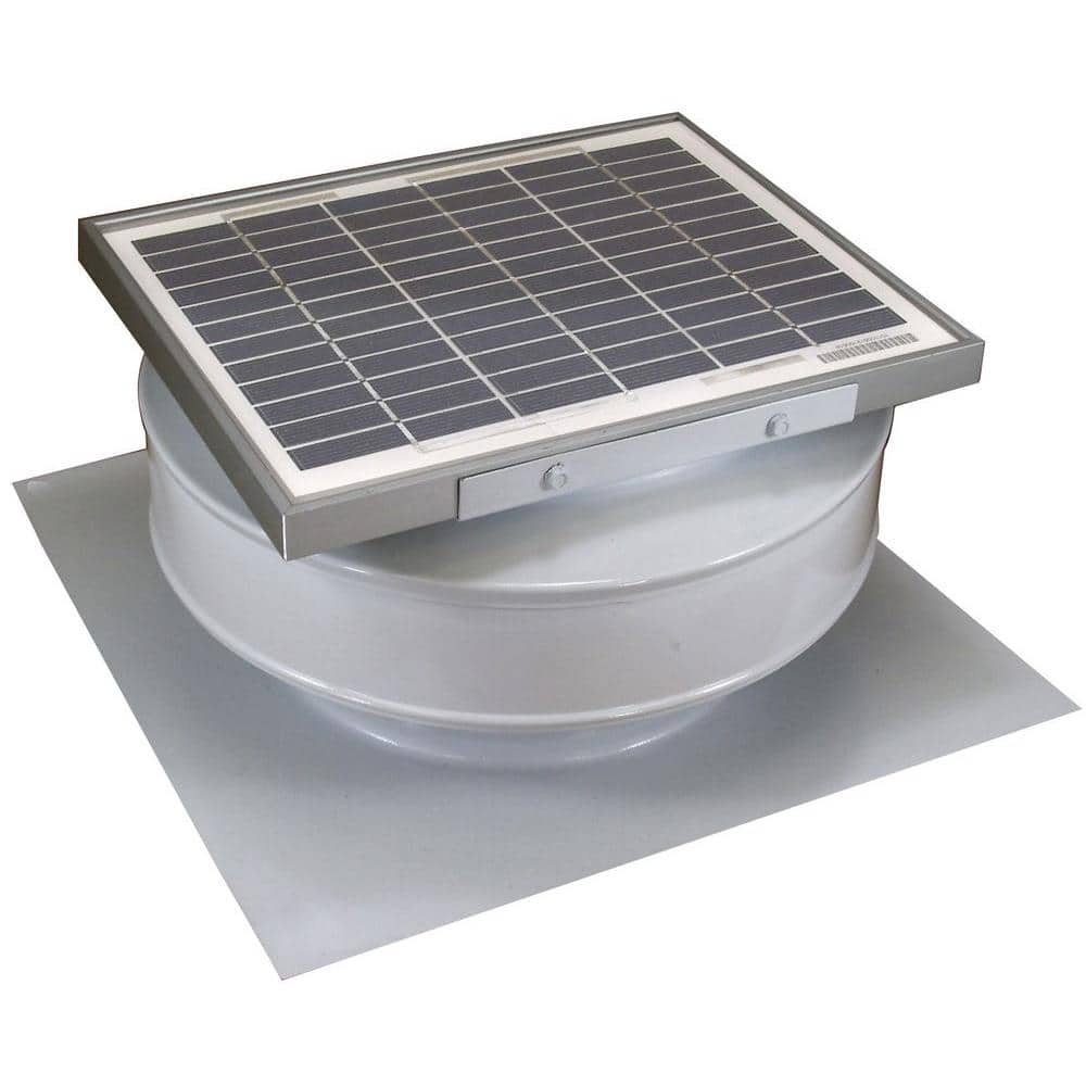 Attic Solar Powered Roof Exhaust Fan Vent Panel Durable Gray 365 CFM Low Profile 