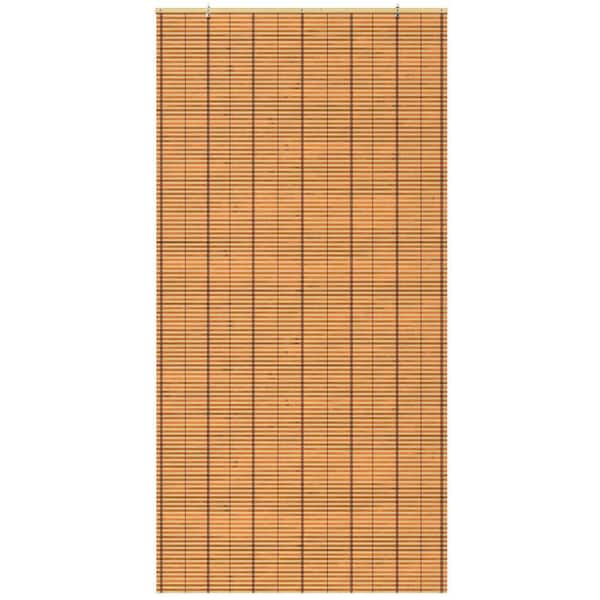 RED LANTERN Oriental Furniture Burnt Bamboo Cordless Window Shade