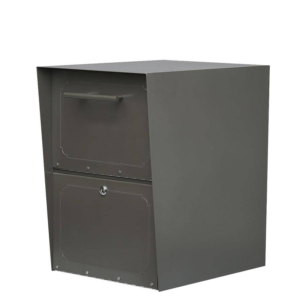 Bronze Locking Steel Post Mount Drop Box