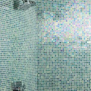Breeze Caribbean Ocean 12-3/4 in. x 12-3/4 in. Face Mounted Glass Mosaic Tile (1.15 sq. ft./Each)