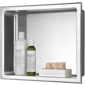 14 in. W x 12 in. H x 4 in. D Stainless Steel Bathroom Shower Wall Niche in Brushed Stainless Steel