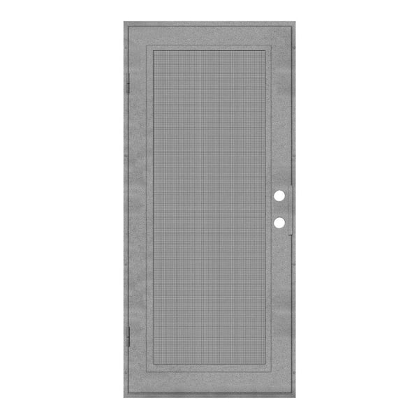 Unique Home Designs 32 in. x 80 in. Full View Silverado Right-Hand Surface Mount Security Door with Meshtec Screen