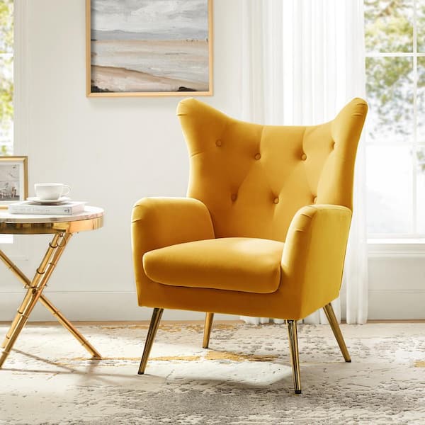 Yellow velour chair discount