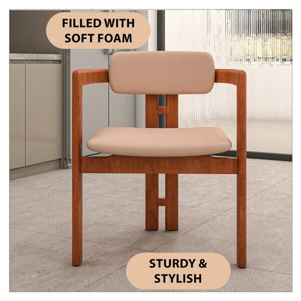 Set Of Two Taupe Upholstered Faux Leather Slat Back Dining Chairs Set Of Two Taupe Upholstered Faux Leather Slat Back Dining Chairs