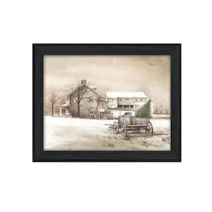 "Bringing Home the Tree" by John Rossini Framed Wall Art; Modern Nature Home Decor Art Print 26 in. x 20 in. .