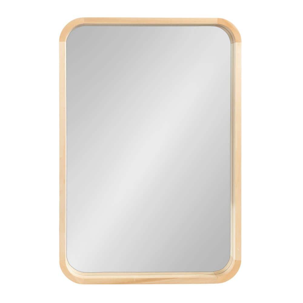 Natural Wood Rectangular Vanity Wall Mirror, 24 x 36