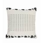 Triangle Black / Gray Tufted Geometric Soft Poly-Fill 20 in. x 20 in. Throw Pillow