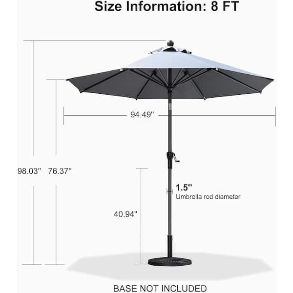 PURPLE LEAF 8 ft. Octagon Aluminum Auto-Tilt Outdoor Patio