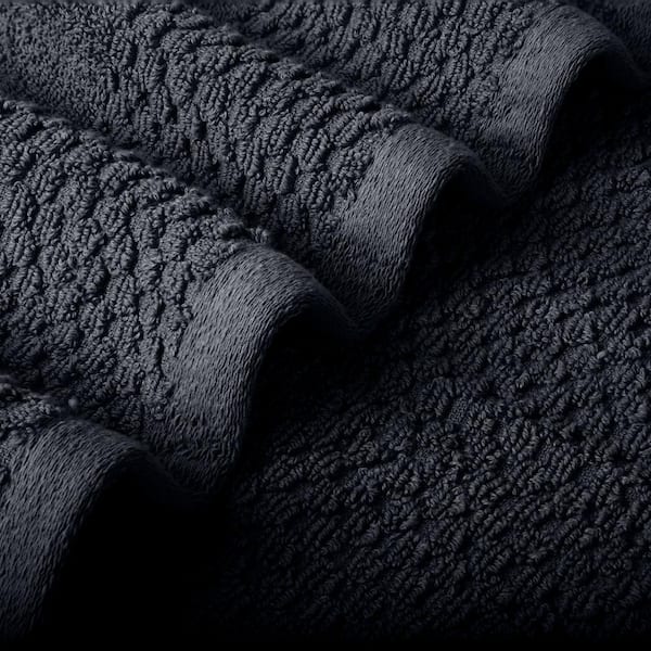 Black textured bath discount towels