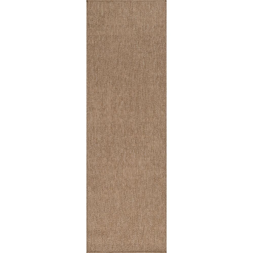 Beverly Rug Royal Easy Jute Beige 2 ft. x 7 ft.. Solid Indoor Outdoor ...