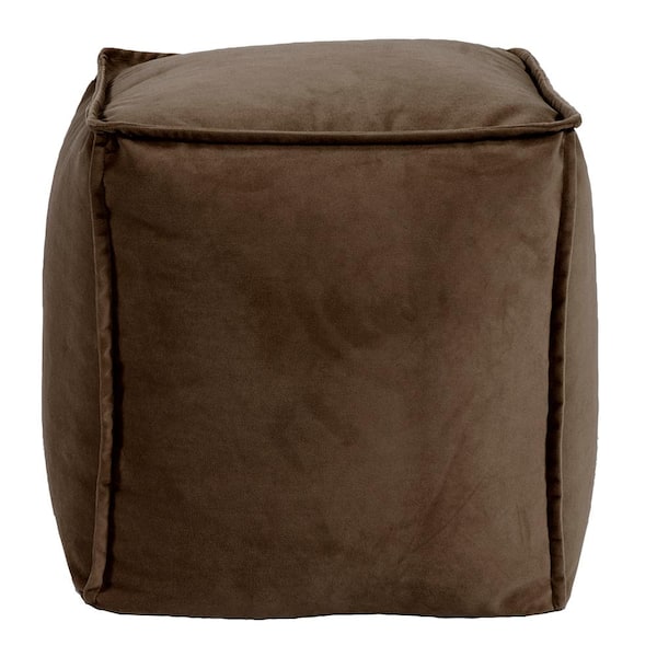 Marley Forrest Pouf Ottoman, Tall With Cover, Sterling Chocolate