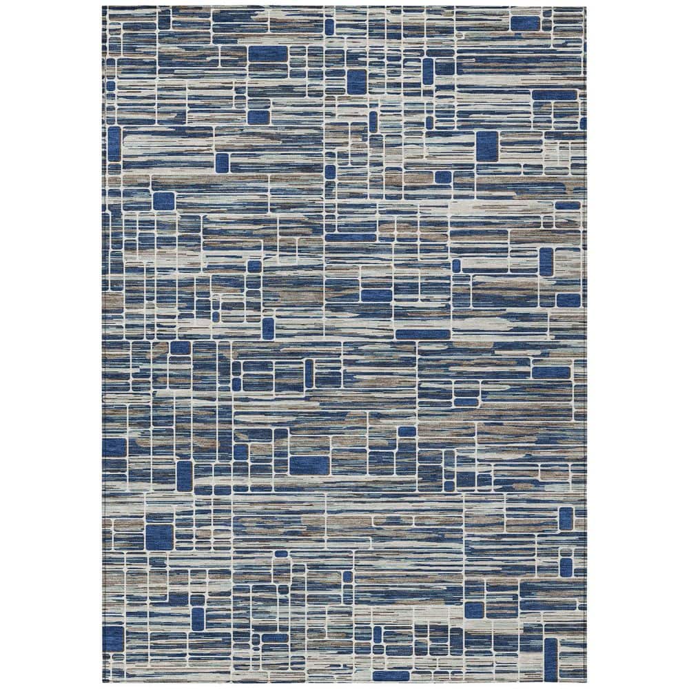 Chantille Machine Washable Indoor/Outdoor Abstract ACN2988 Navy 8 ft. x 10 ft. Area Rug price history on PriceWatchPro