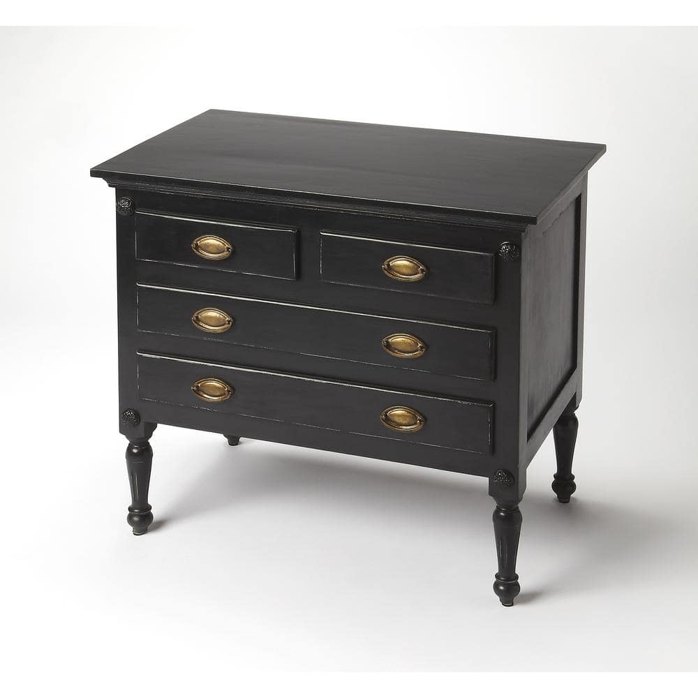 Midtown Black 4-drawer Chest, Bedroom - Chests