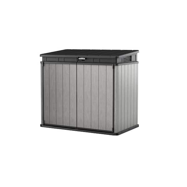 Keter Elite Store 32 in. W x 55 in. D x 49 in. H Horizontal Resin Storage Shed and Outdoor Storage Cabinet Grey (12.4 Sq. Ft.)