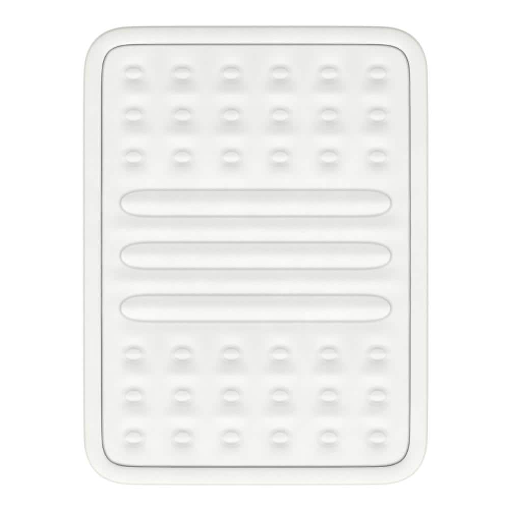 Queen White and Blue Raised Air Mattress with Built-in Pump