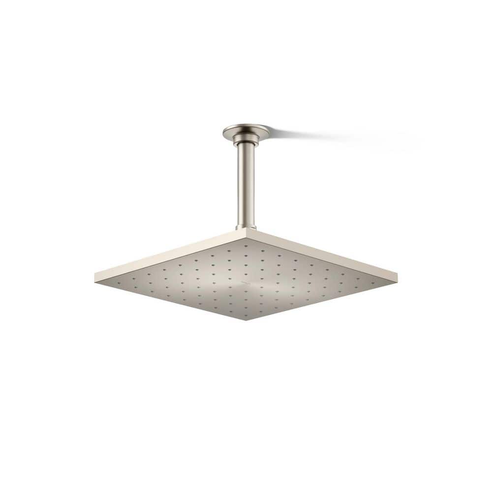 1-Spray Patterns 10 in. 1.75 GPM Rain Ceiling Mount Square Fixed Shower Hea