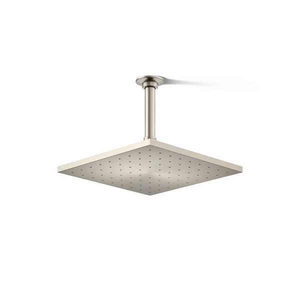 null 1-Spray Patterns 10 in. 1.75 GPM Rain Ceiling Mount Square Fixed Shower Head in Vibrant Brushed Nickel
