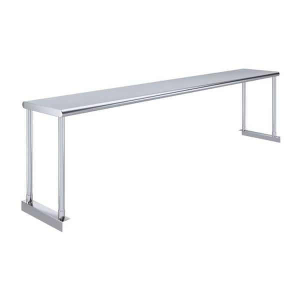12 in. Deep x 72 in. Long Stainless-Steel Single Tier Over Shelf-Kitchen Prep Table