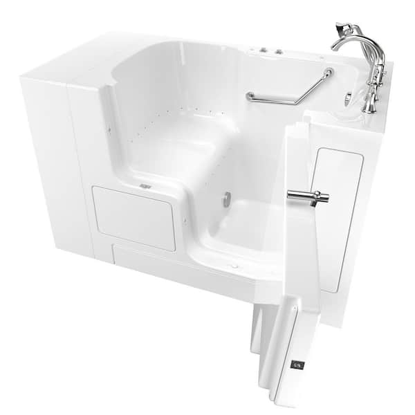 American Standard Gelcoat Value Series 52 in. x 32 in. Right Hand Walk-In Air Bathtub with Outward Opening Door in White