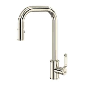 Armstrong Single Handle Pull Down Sprayer Kitchen Faucet in Polished Nickel