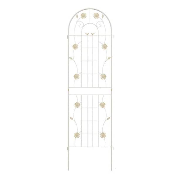 Amucolo 2 Pack 71 in. H x 20 in. W White Metal Garden Trellis for Climbing Plants
