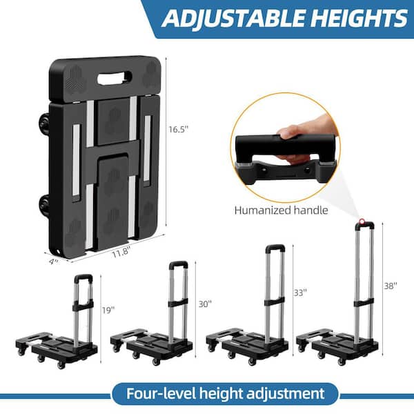 Afoxsos Folding Hand Truck Series with 500 lb. Capacity, 6-Wheel