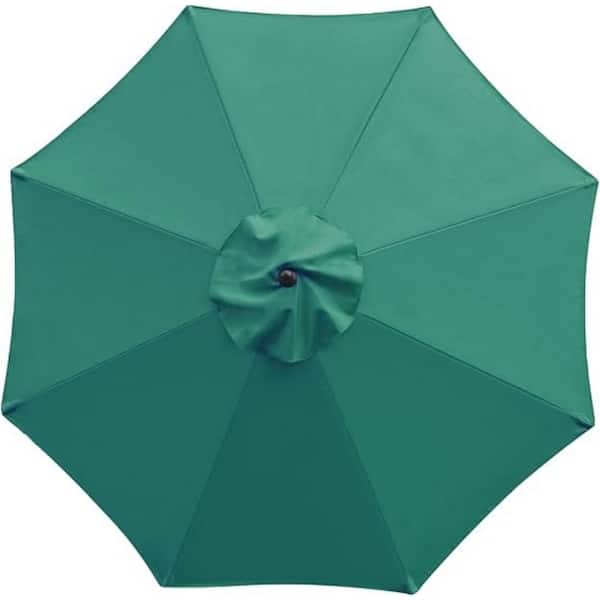 9 ft. Patio Umbrella Replacement Canopy Market Umbrella Top Outdoor Umbrella Canopy with 8 Ribs in Dark Green