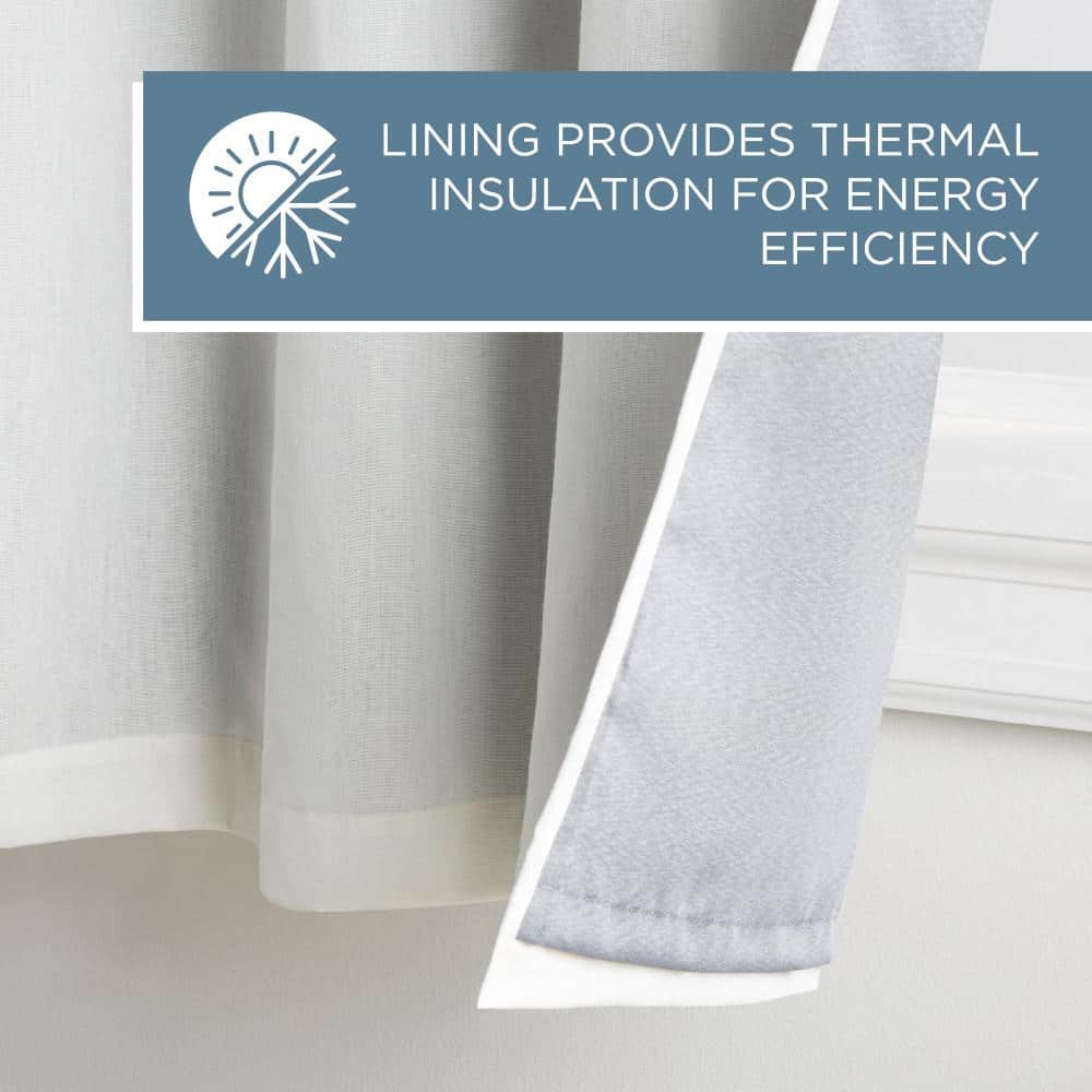 Ivory Linen Room-Darkening Grommet Curtain Panel Set, 50" x 96"