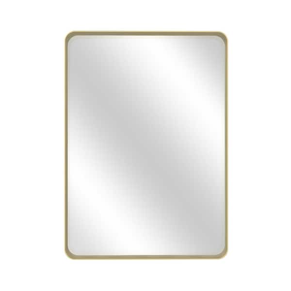 CASAINC 20 in. W x 28 in. H Rectangular Framed Wall-Mounted Bathroom Vanity Mirror in Tempered Glass