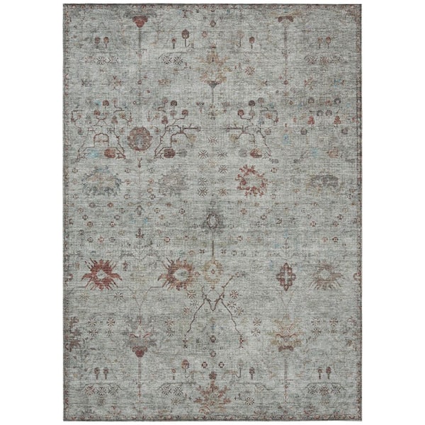 Chantille Machine Washable Indoor/Outdoor Abstract ACN1972 Gray 8 ft. x 10 ft. Area Rug