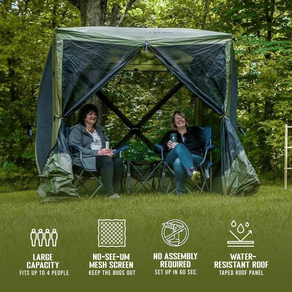 Green Fiberglass Portable Outdoor Camping Canopy Shelter