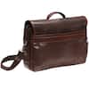 Mancini Milan Leather Double Compartment Laptop Briefcase