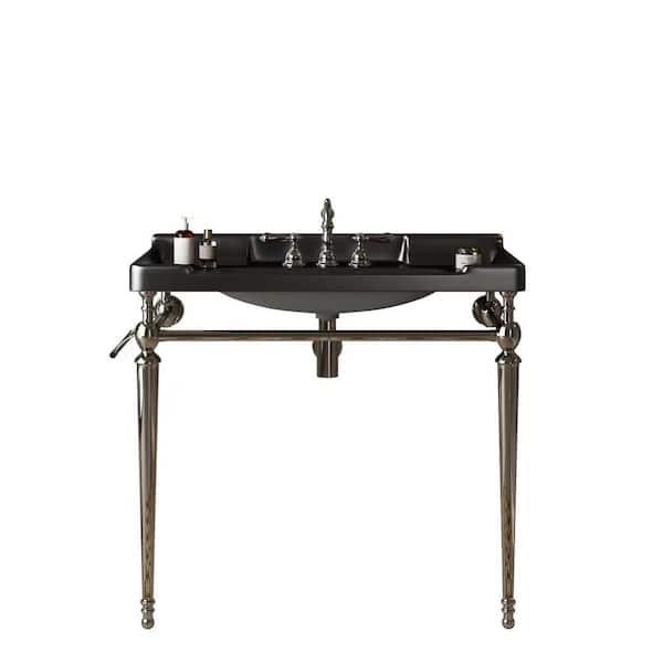 35.83 in. W x 18.50 in. D x 39.37 in. H Freestanding Bath Vanity in Chrome with White Ceramic Top