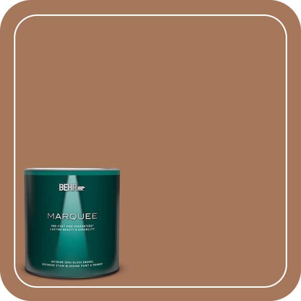 BEHR MARQUEE 1 qt. #240F-5 Toasted Chestnut Semi-Gloss Enamel Interior Paint & Primer