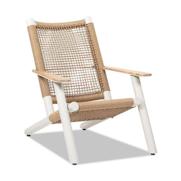 Atlas Adirondack Outdoor Lounge Chair Light Beige Gray Aluminum