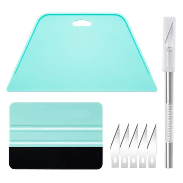 2-Piece Wallpaper Smoothing Tool Kit with Hobby Knife and Blades for Peel and Stick Wallpaper, Vinyl Backsplash Tile