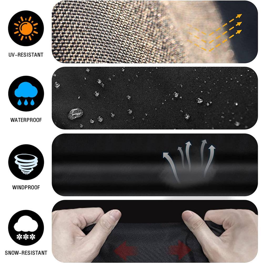 82-Inch Black Heavy-Duty Waterproof BBQ Grill Cover