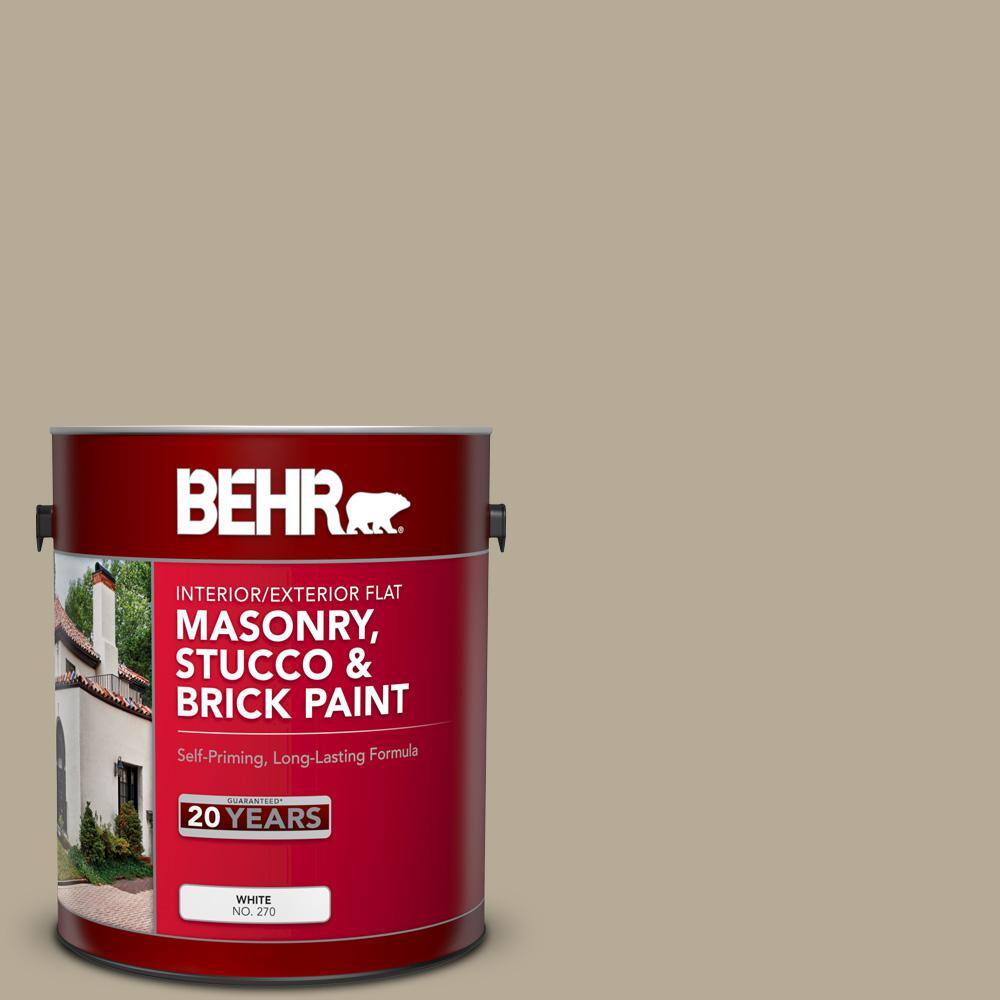 1 gal. #N310-4 Desert Khaki Flat Interior/Exterior Masonry, Stucco and Bric