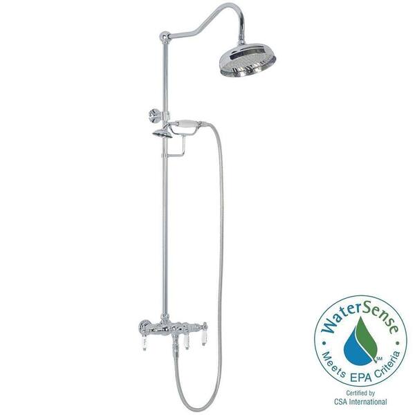Elizabethan Classics 1-Spray Hand Shower and Showerhead Combo Kit in Chrome (Valve Included)