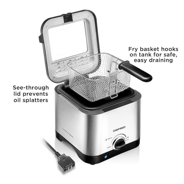 Hamilton Beach Stainless Steel Deep Fryer with Drain Feature, Removable Fry  Basket, 8 Cup Capacity