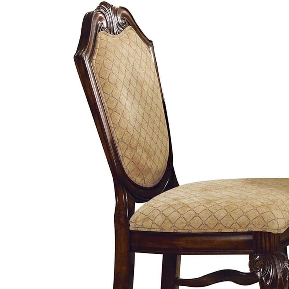 Espresso Faux Leather Upholstered Side Chair with Wood Frame